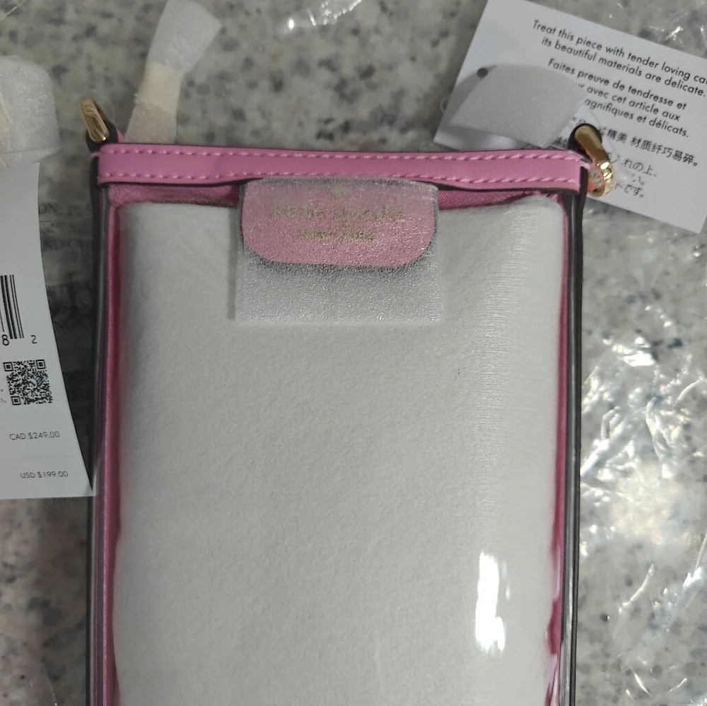 kate spade Clear Crossbody with Pink Trim